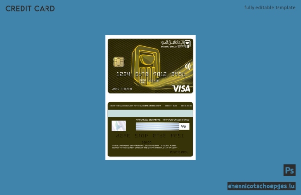 Beispielvorschau der Visa Gold Card der ägyptischen Nationalbank